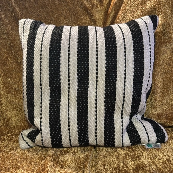 Brentwood Striped Black and White Throw Pillow - Picture 3 of 7